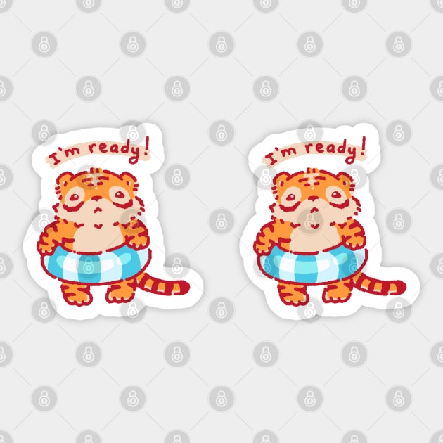 I'm ready mug Sticker by Tinyarts